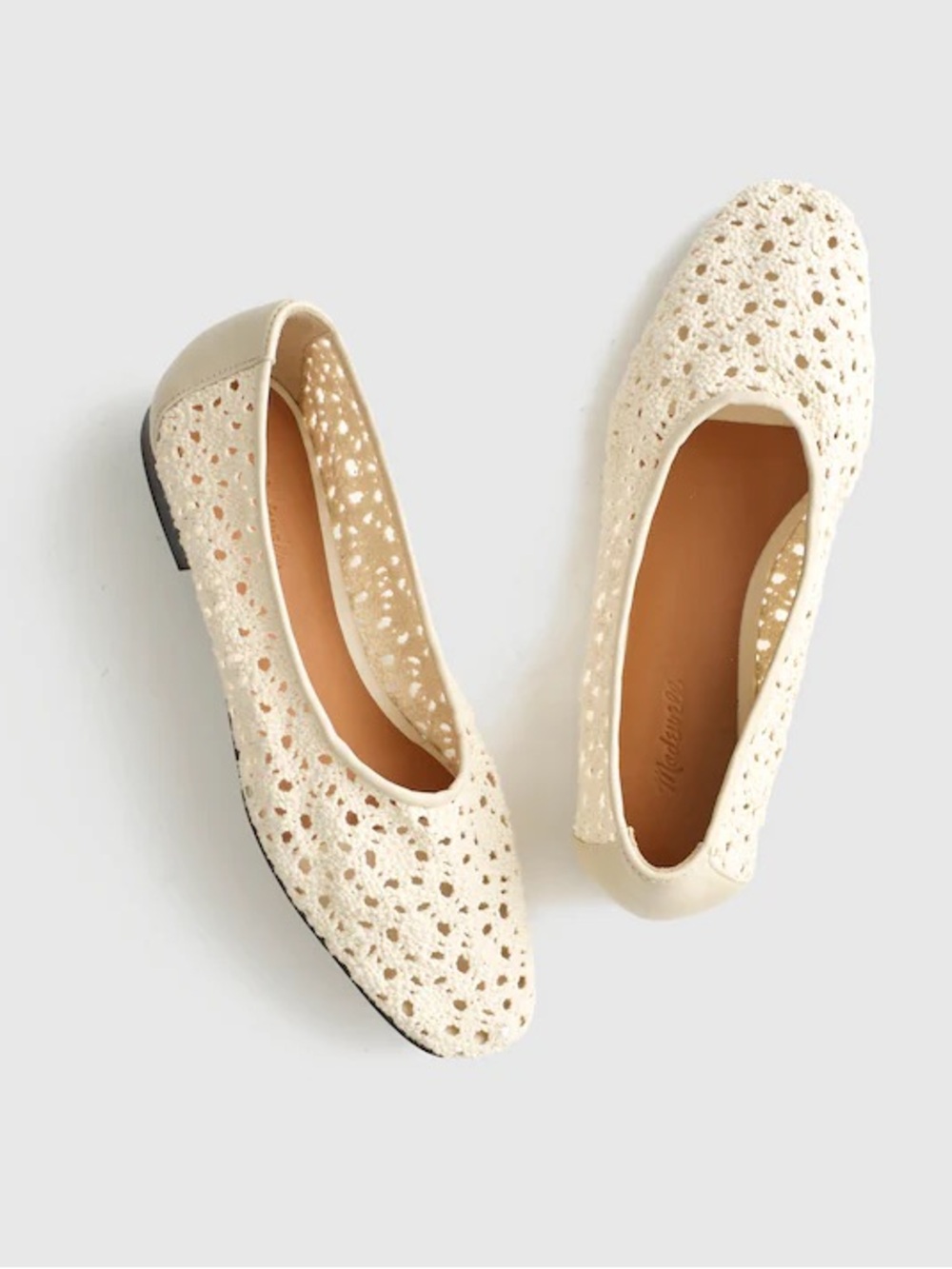 Madewell Ivory Mylie Crochet Slip-On Ballet Flats
